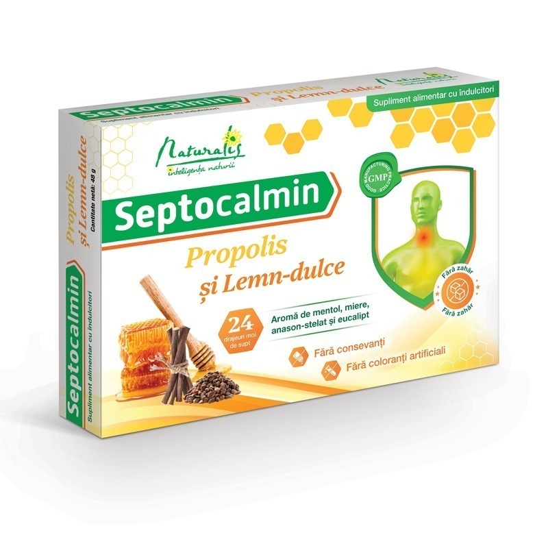 Naturalis Septocalmin propolis si lemn dulce  x 24 draj. de supt 0e5b9-septocalmin-simulare-af-160