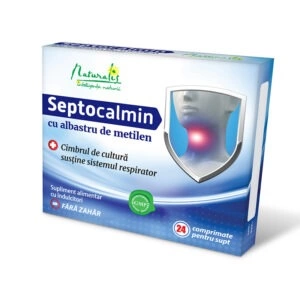 Naturalis Septocalmin cu albastru de metilen x 24 drajeuri de supt Naturalis Septocalmin cu albastru de metilen x 24 drajeuri de supt