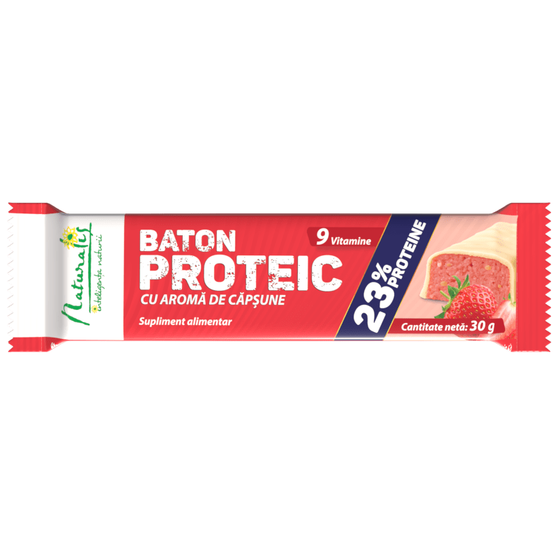 Naturalis Baton proteic cu aroma de capsune x 30g Naturalis Baton proteic cu aroma de capsune x 30g